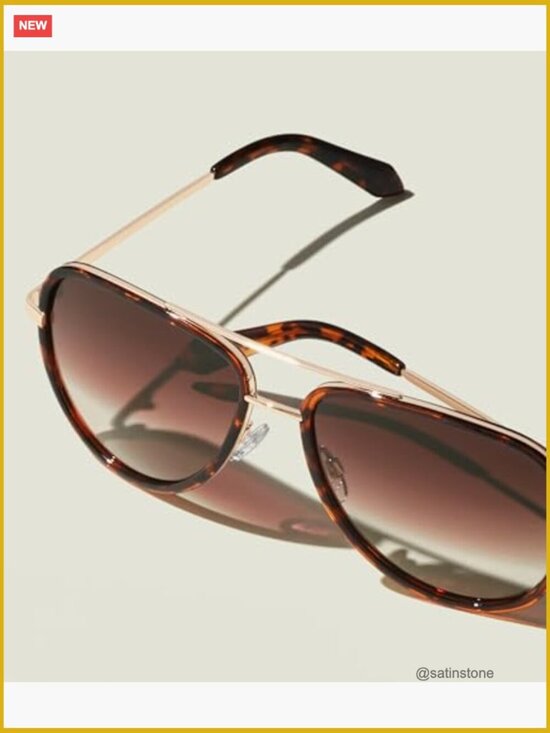 Medium Aviator Sunglasses with UV Protection, Combination Frame